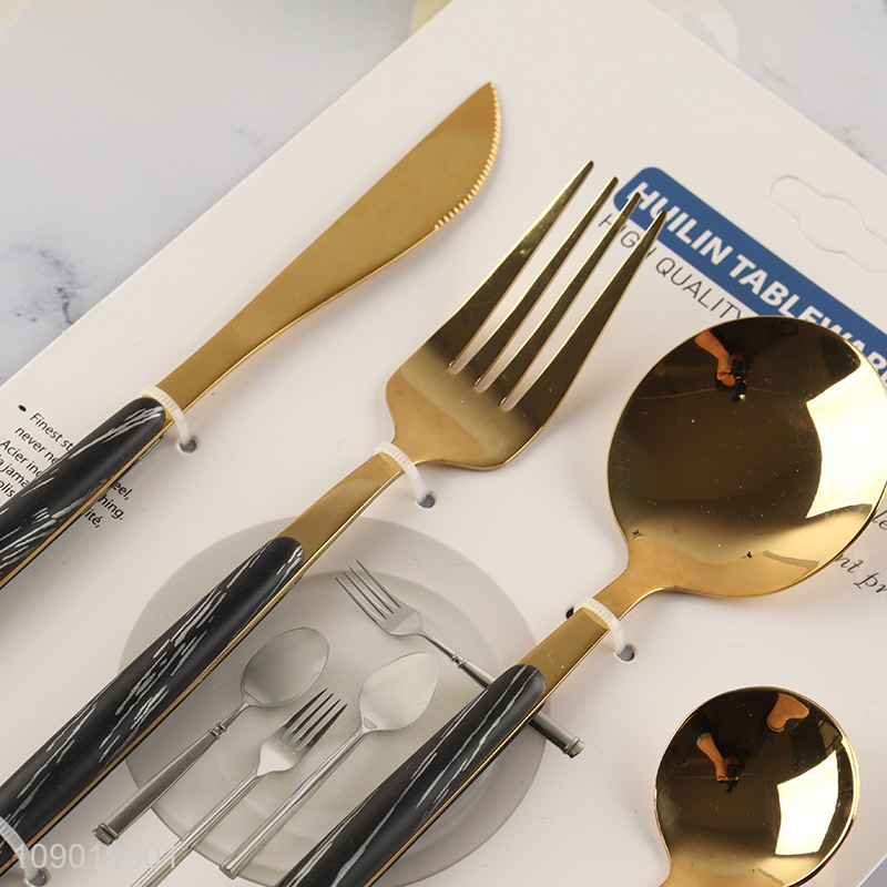 New Product 4PCS Luxury Stainless Steel Flatware Set Polished Cutlery Set