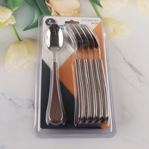 New Product 6PCS Stainless Steel Tea Spoons Set with Plastic Handles