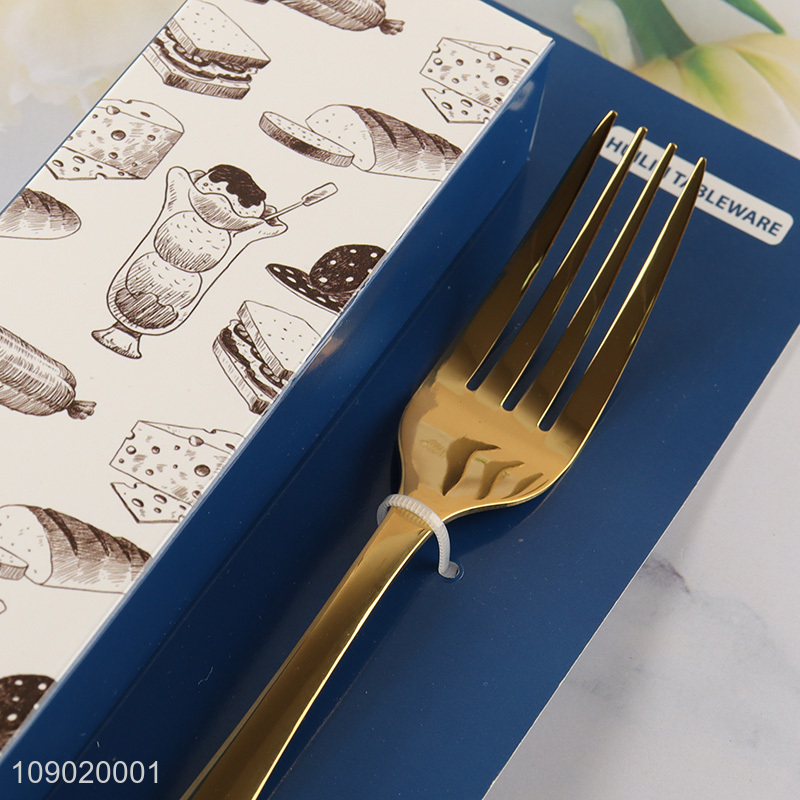 Factory Price 6PCS Titanium Gold Plating Stainless Steel Dinner forks Set