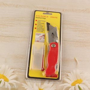 China Product Carbon Steel Utility Knife Retractable Box Cutter for Cartons