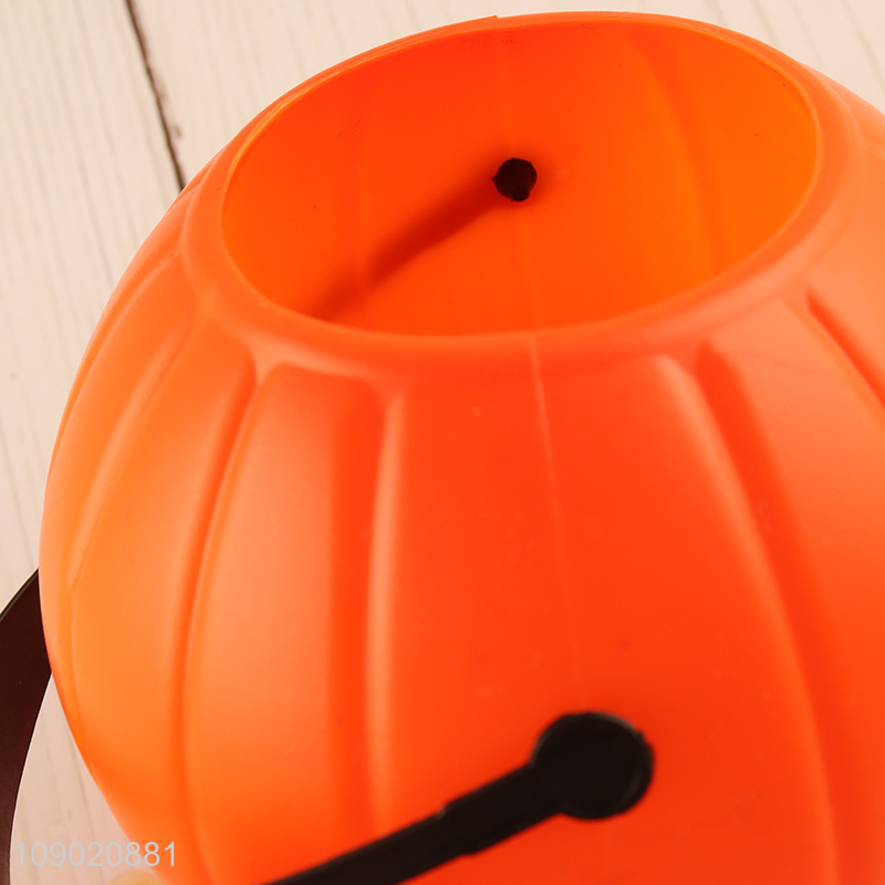 Good Quality Halloween Plastic Pumpkin Bucket Trick or Treat Candy Bucket