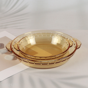 Best price heat-resistant glass dinnerware home hotel glass plate dish