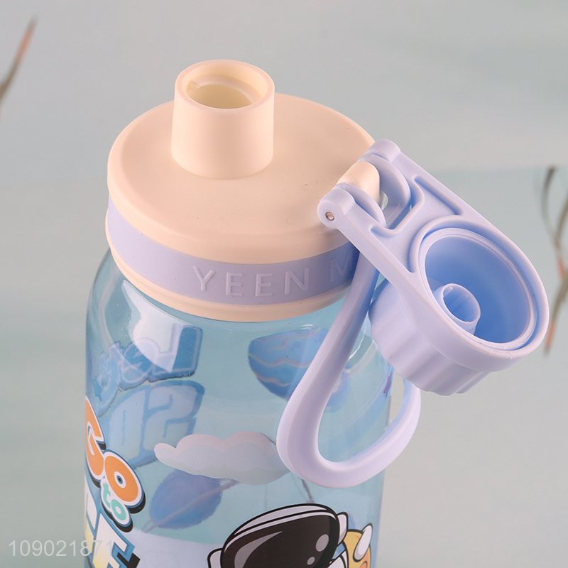 Hot Selling 800ml Cute Cartoon Plastic Sports Water Bottle with Spout Lid