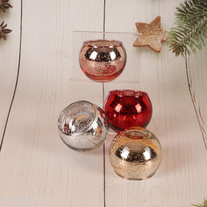 China products multicolor Christmas decoration glass candle holder for sale