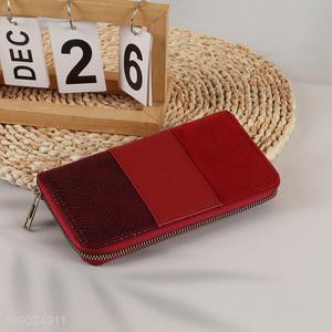 Top products red women long style fashionable wallet for gifts