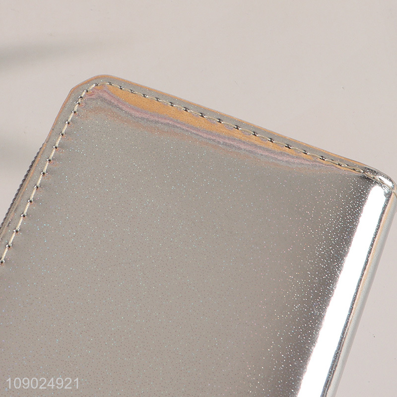 Top quality silver waterproof women long style wallet with zipper