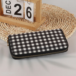 Top sale fashionable pu leather women long style wallet for gifts