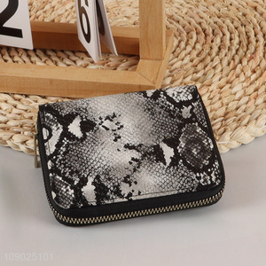 Top selling portable fashionable mini pu leather wallet with zipper