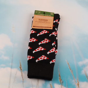 Low price pizza pattern women men fashionable breathable cotton socks