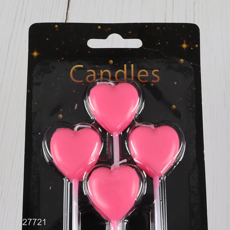 Top selling heart shape non-toxic birthday cake candle for party supplies