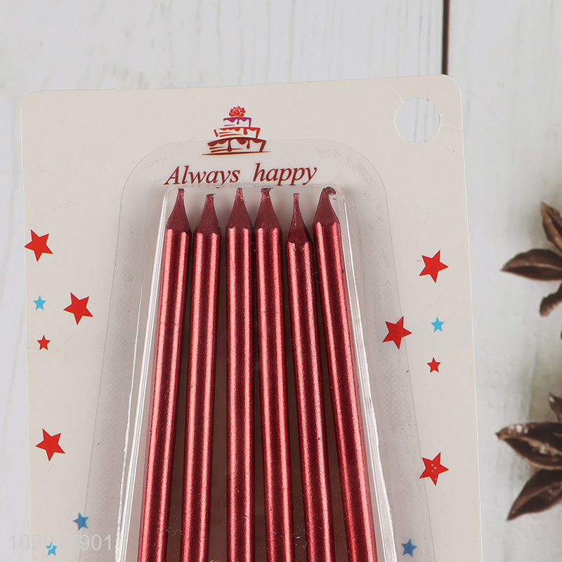 Most popular red 6pcs party supplies birthday cake decorative candle for sale