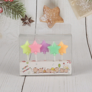 China products star shape multicolor birthday cake decorative candle for kids