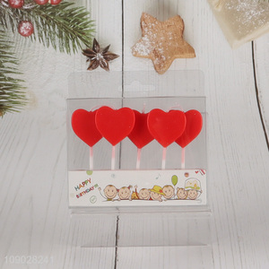 Hot items heart shape red birthday cake candle party candle set for sale