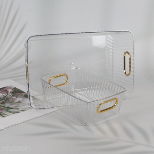 Wholesale Clear Plastic Storage Basket Multi-Purpose Storage Basket for Home Office