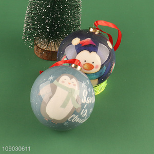 Yiwu market cartoon penguin pattern Christmas tree hanging ornaments Christmas ball