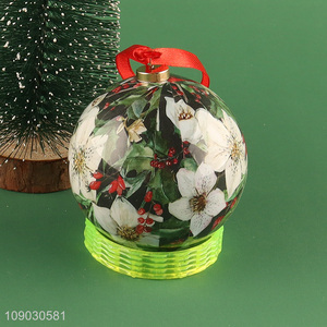 Good quality round flower pattern Christmas tree hanging ornaments Christmas ball