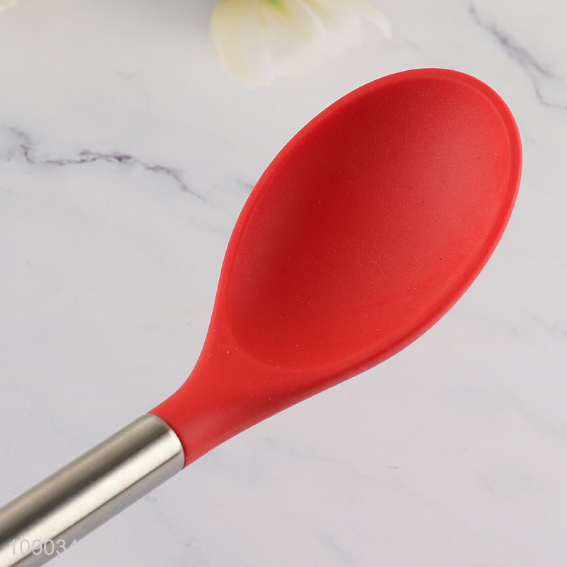 Top products home hotel silicone kitchen utensils basting spoon for sale