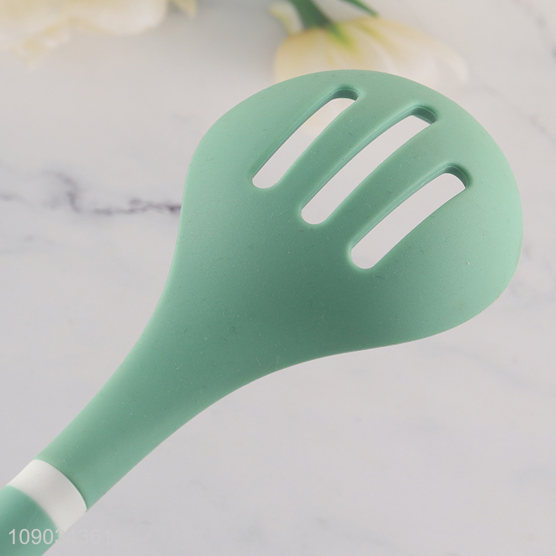 Factory price non-stick silicone kitchen utensils slotted ladle spoon