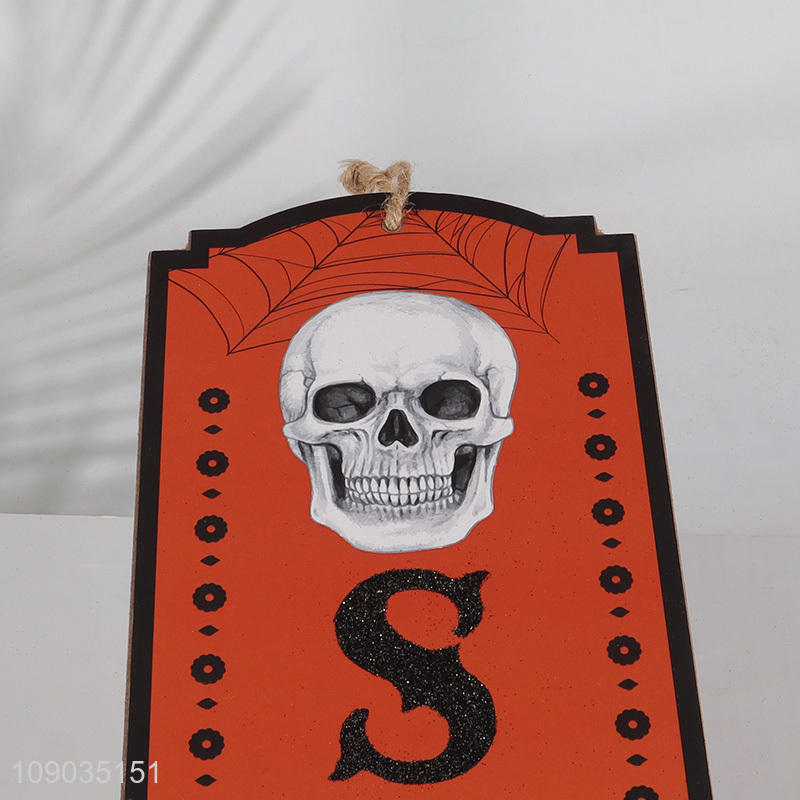 Factory Wholesale Halloween Wooden Hanging Signs Beware Spooky Hanging Signs