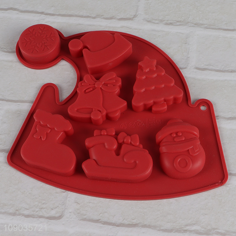 High Quality 7-Cavity Christmas Silicone Baking Molds for Chocolate Candy Cake