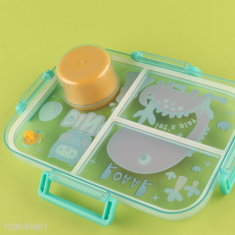 Hot selling cartoon dinosaur kids school portable stainless steel lunch box