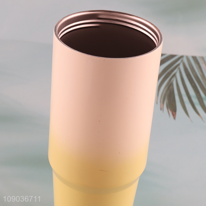 Yiwu market portable stainless steel double wall insulated vacuum cup with handle