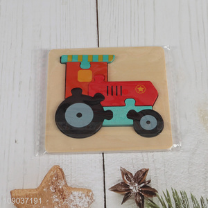 Factory Price Cartoon Train Wooden <em>Puzzle</em> Montessori Toys for Kids Toddlers