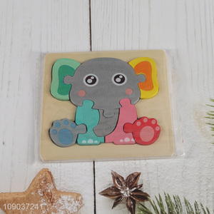 Factory Wholesale Cartoon Elephant Wooden <em>Puzzle</em> Montessori Learning Toy Birthday Gifts