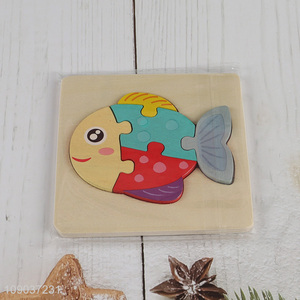 Good Quality Cartoon Fish Wooden <em>Puzzle</em> Montessori Educational Learning Toys