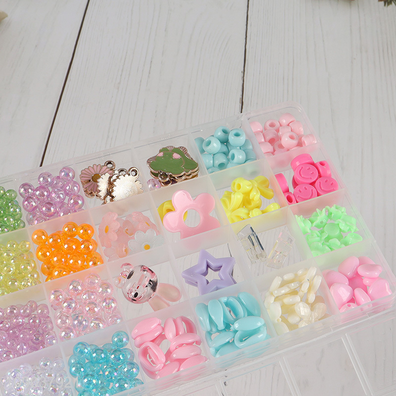 Hot Sale Colorful Loose Beads DIY Jewelry Making Kit with Elastic String & Scissors