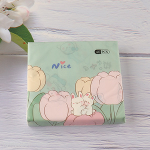 Latest products cartoon printed dry&wet dual-use wood pulp tissue napkin for sale