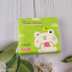 Best quality cartoon printed 40pcs wood pulp tissue facial tissue