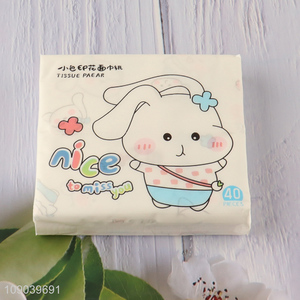 Yiwu market cartoon printed wood pulp facial tissue napkin dry&wet dual-use tissue paper