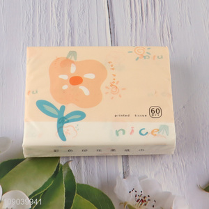 Online wholesale portable printed wood pulp facial tissue napkin dry&wet dual-use tissue