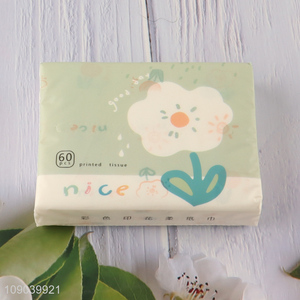 Hot selling printed skin-friendly wood pulp facial tissue dry&wet dual-use napkin