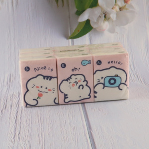 Low price printed handkerchief tissue mini facial tissue pocket napkin