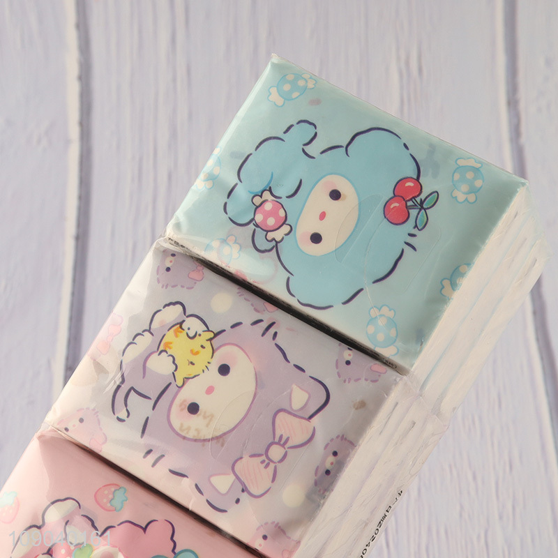 New product portable cartoon handkerchief tissue mini pocket tissue