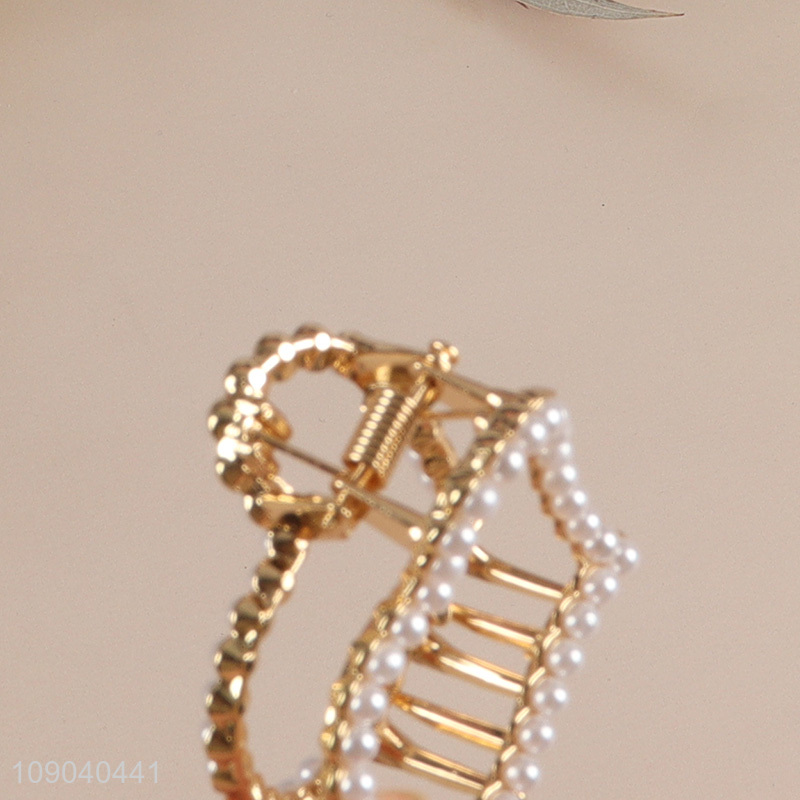 High Quality Pearl Hair Claw Clip Non-Slip Heart Hair Clips Hair Accessories