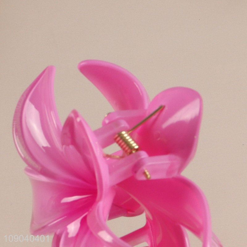 China Wholesale Non-Slip Plastic Flower Hair Claw Clips for Thin & Thick Hair