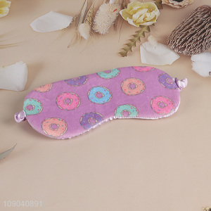 Wholesale Donut Printed Satin Sleeping Mask Blindfold with Elastic Strap