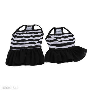 Popualr Product Female Dog Dress Striped Print On-Piece Dress