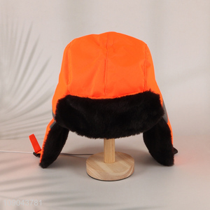 Wholesale Faux Fur Safety Reflective Trapper Hat Snow Ski Trooper Winter Cap