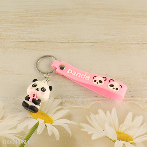 Top selling cartoon panda pendant portable silicone keychain wholesale