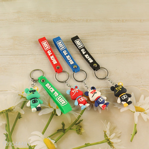 Top products multicolor cartoon bear pendant silicone keychain for sale