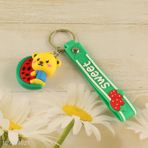 Hot items portable cartoon bear pendant silicone keychain for gifts