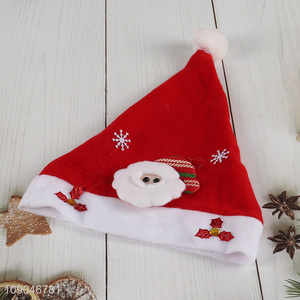 Wholesale Non-Woven Santa Hat Cute Christmas Hat for Kids Men Women