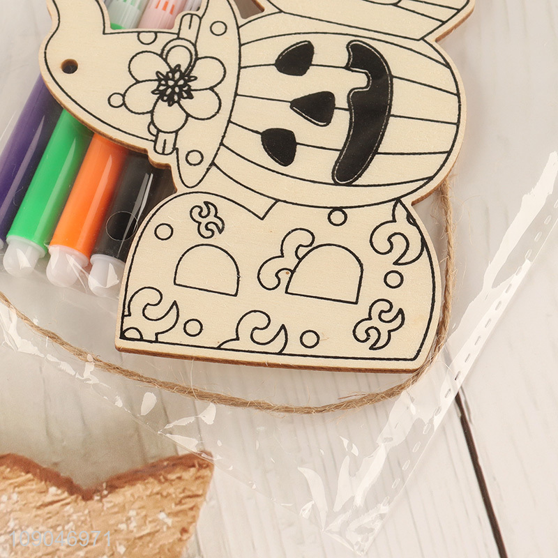 Most popular Halloween decoration kids wooden diy painting board for sale