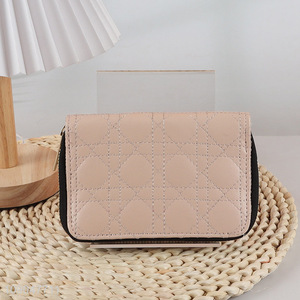 High Quality Zippered PVC Wallet Quilted Wallet Card Holder for Women