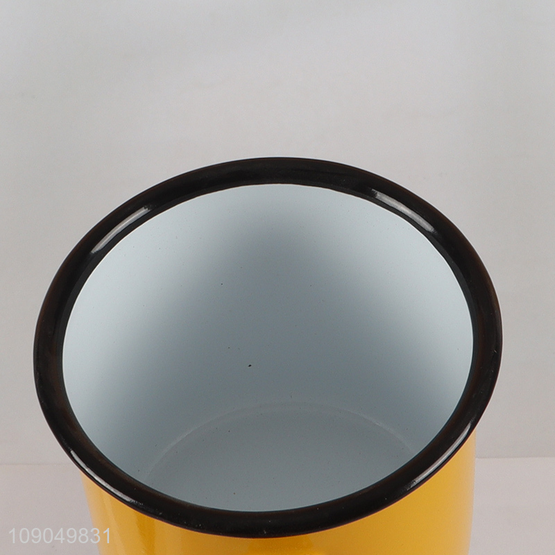 Yiwu market yellow unbreakable enamel cup water cup coffee cup drinking mug