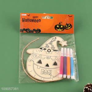 High Quality DIY Coloring Halloween <em>Wooden</em> <em>Craft</em> Kit Halloween Ornaments